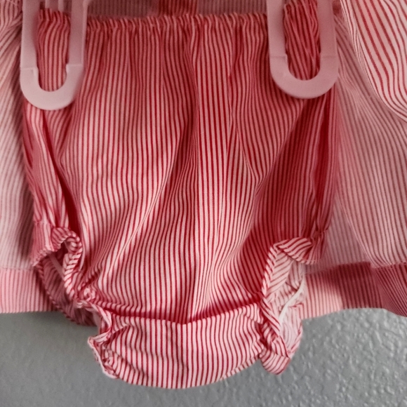 Vintage Girls Red Striped Dress and Bloomers 6 Months - Picture 5 of 5